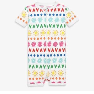 Primary Organic short sleeve zip romper 12-18m (runs small)